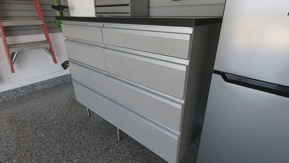 Canadian Grey Drawer with full edge handle from Omaha Garage Floors